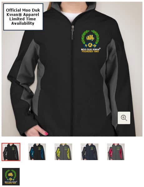 Official Licensed Moo Duk Kwan apparel available on multiple color combination Port Authority name brand jackets for ladies