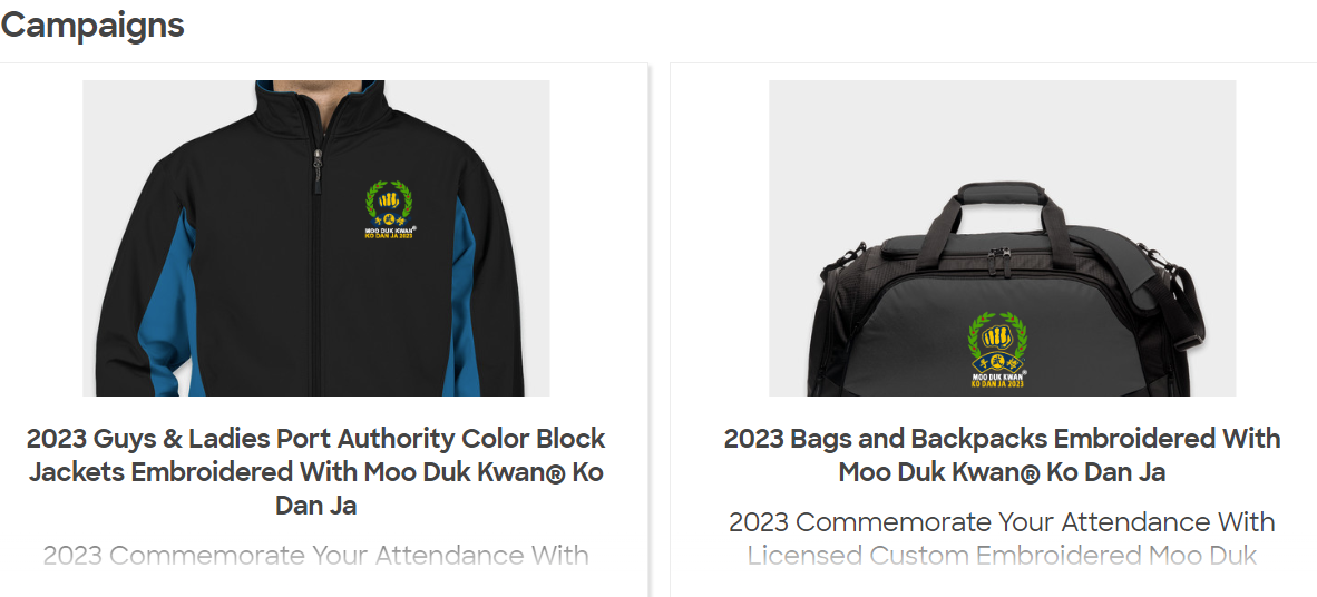 2023 KDJSS Embroidered Jackets & Gym Bags